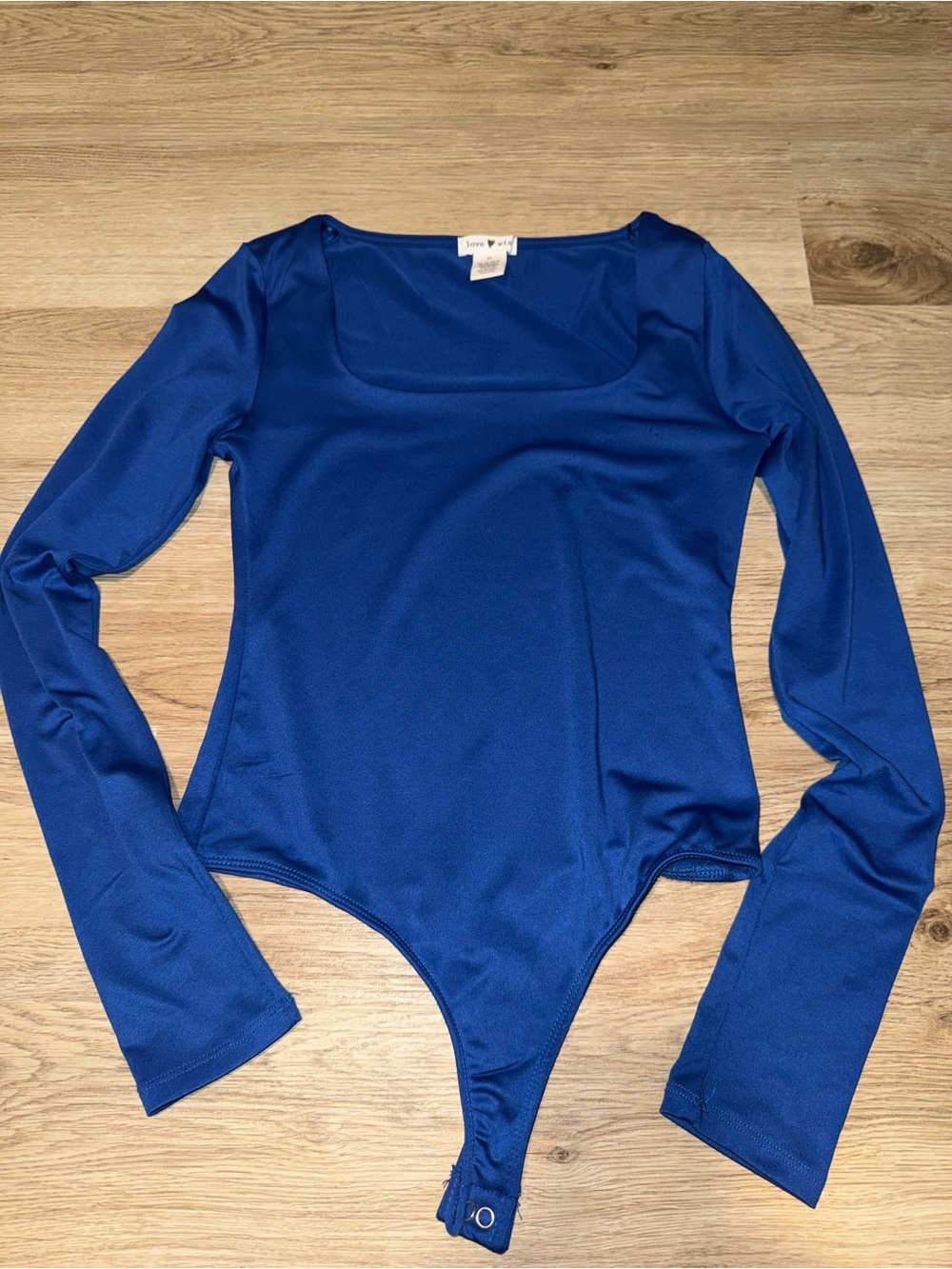 Royal Blue Long Sleeve Square Neck Bodysuit